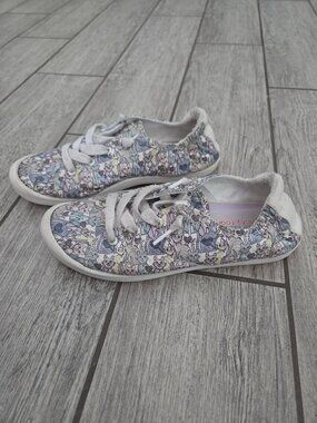 BOBS from Skechers Floral Pastel Lace-Up Sneakers - White Multi